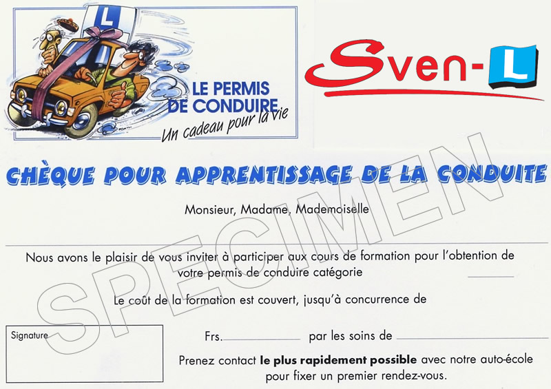 Auto-Ecole Sven-L Sierre- Offrez un Bon Cadeau